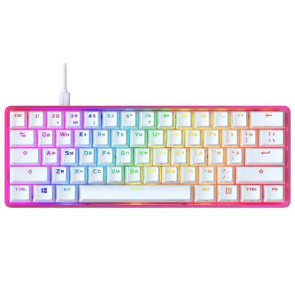 Клавіатура ігрова HyperX Alloy Origin 60 Red USB RGB ENG/RU (Pink)