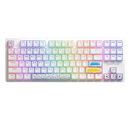 Клавіатура ігрова HATOR Rockfall 2 Mecha TKL Authentic Edition (White)