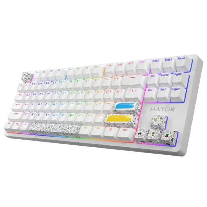 Клавіатура ігрова HATOR Rockfall 2 Mecha TKL Authentic Edition (White)