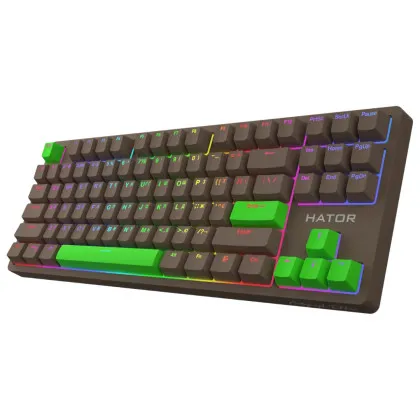 Клавіатура ігрова HATOR Rockfall 2 Mecha TKL Autograph Edition (Choco)