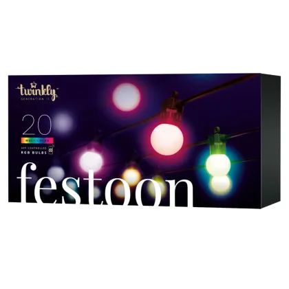 Розумна гірлянда для вулиці Twinkly Festoon RGB 20 Apple Homekit, 10 м в Чернігові