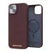 Чохол Elements Njord Genuine Leather MagSafe для iPhone 14 Pro Max /13 Pro Max (Dark Brown)