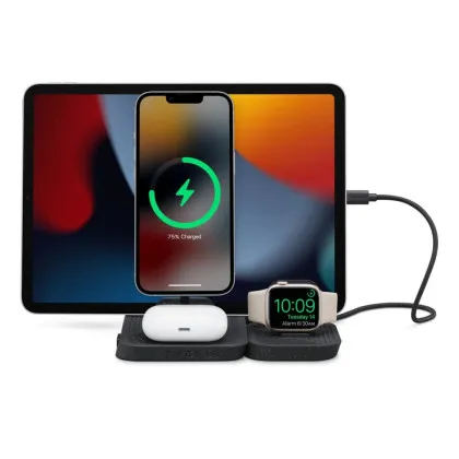 Безпровідна зарядка Zens 4-in-1 Modular Wireless Charger with iPad Charging Stand (ZEAPM03/00) (Black)