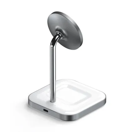 Безпровідна зарядка Satechi Aluminum 2 in 1 Magnetic Wireless Stand (ST-WMCS2M)