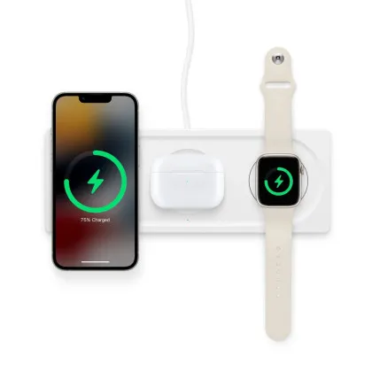 Бездротова зарядка Belkin 3-in-1 BoostCharge Pro MagSafe Wireless Stand (White)