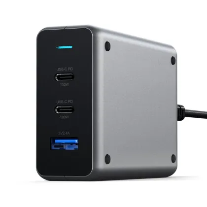 Зарядний пристрій Satechi 100W USB-C PD Compact GaN (Space Gray) (ST-TC100GM-EU)