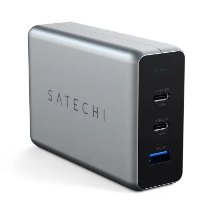 Зарядний пристрій Satechi 100W USB-C PD Compact GaN (Space Gray) (ST-TC100GM-EU)