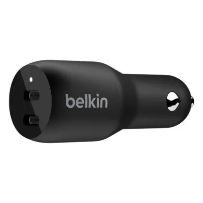 Автомобільний зарядний пристрій Belkin Dual USB-C Car Charger 36W (Black)