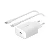 Блок живлення Belkin Home Charger 25W USB-C PD з кабелем USB-С > Lightning, 1m, PVC (White)