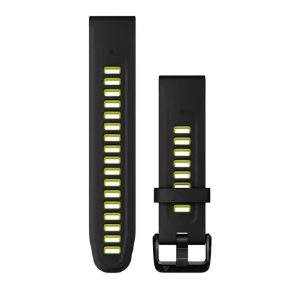 Ремінець Garmin 20mm QuickFit Black/Electric Lime Silicone (010-13279-03)