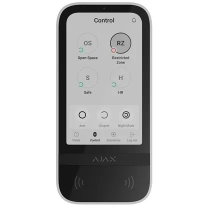 Клавіатура Ajax KeyPad TouchScreen з сенсорним дисплеєм (White)