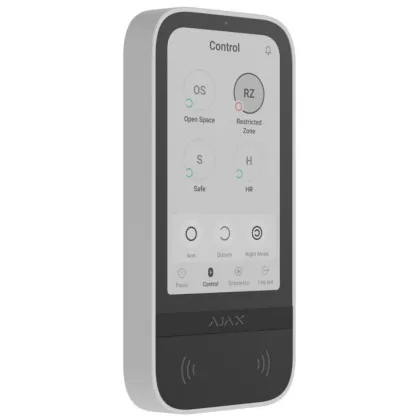 Клавіатура Ajax KeyPad TouchScreen з сенсорним дисплеєм (White)