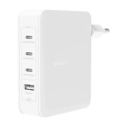 Блок живлення Belkin Home Charger 140W 3хUSB-С GAN PD PPS, USB-A (White)