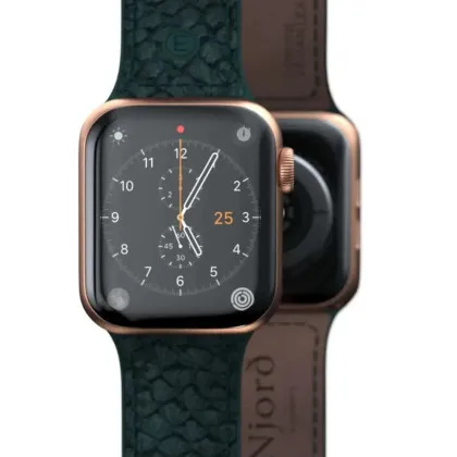 Ремінець Elements Njord Salmon Leather Strap для Apple Watch 42/44/45/49mm (Dark Green) (SL14122)