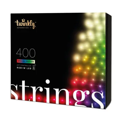 Гірлянда Smart LED Twinkly Strings RGBW 400, Gen II, IP44, довжина 32м, кабель чорний