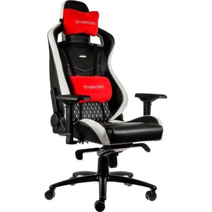 Кресло для геймеров Noblechairs EPIC Real Leather (Black/White/Red) в Бердичеве